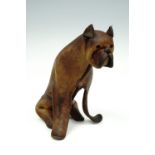 A 1960s leather toy bulldog by Deru of Wiesbaden, Germany, 14 cm