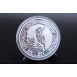 An Australian Kookaburra 10 ounce fine silver 10 dollar coin