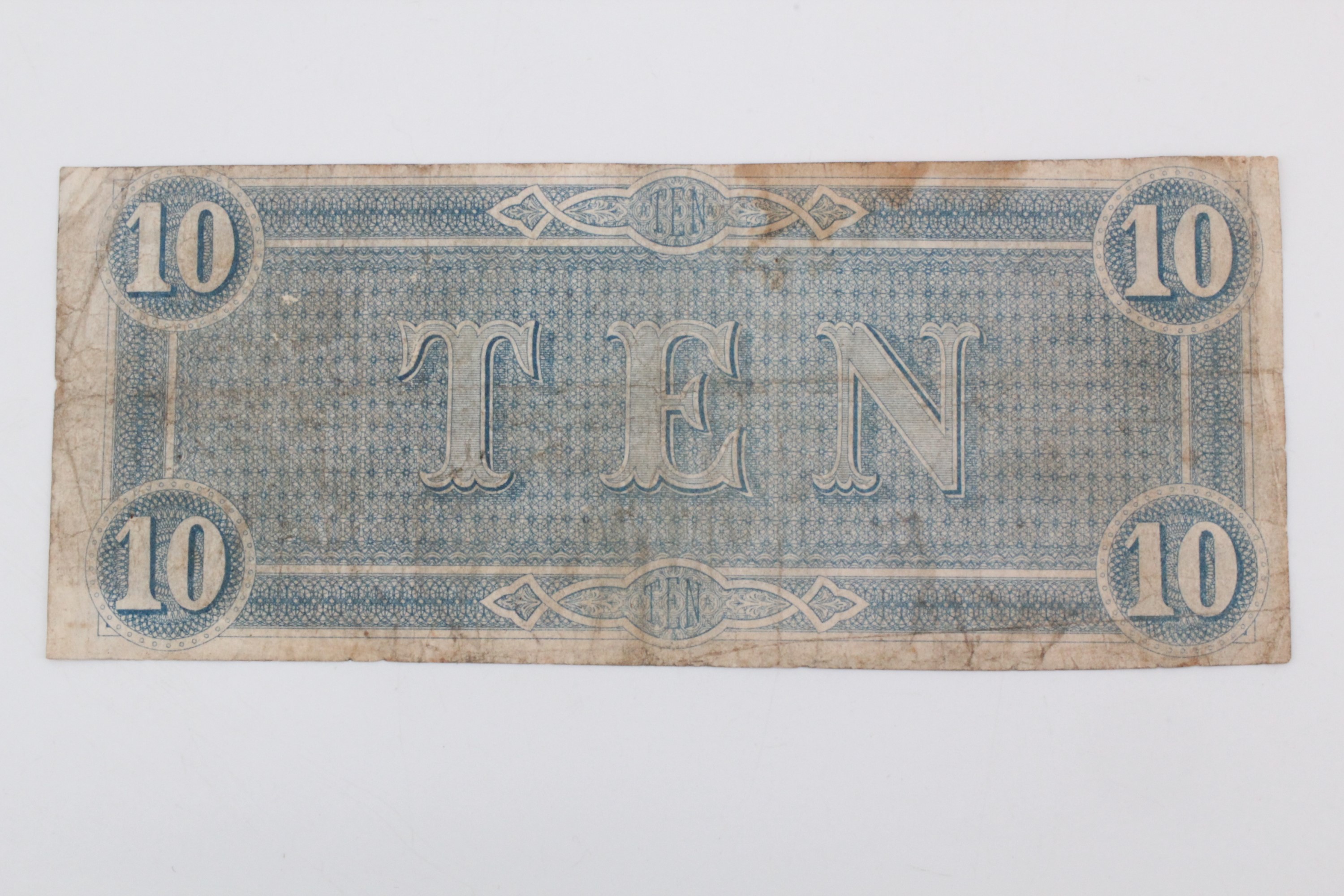 A Confederate States of America 1864 Richmond 10 dollar banknote - Image 2 of 2