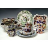 Edwardian and Victorian Ironstone including Mason's, comprising plates, jugs, bowls and a serving