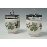Two Royal Worcester double egg coddlers