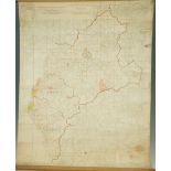 Ordinance Survey wall map of England and Wales - 'Cumberland, The Administrative County, County