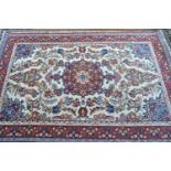 Mid 20th Century Tabriz rug with a medallion vase and floral design on ivory ground with borders,