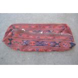 Large Soumak storage bag together with a small Kelim covered footstool