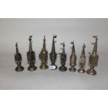 Group of eight various 19th and 20th Century metal spice towers 2 troy oz. See photos All others are