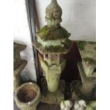 Japanese composite garden lantern, 64ins high For condition, see additional photos.
