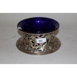 Good quality Edwardian silver dish ring with pierced and embossed animal, bird and figure decoration