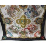 Gucci ' Louis XIV Le Roy Soleil ' silk scarf with black border, 34ins x 34ins