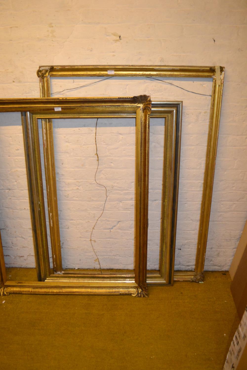 Good quality modern rectangular gilt swept picture frame, 40ins x 30ins rebate, together with four - Image 6 of 10