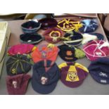 Collection of seventeen various sporting and school caps, 1920's to 1940's