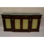 Titchmarsh & Goodwin, good quality reproduction mahogany side cabinet in Regency style, the green