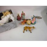 Quantity of Italian painted papier mache Nativity figures
