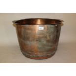 Riveted copper log bin, 21ins diameter