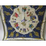 Gucci, military design silk scarf, 34ins x 34ins Some stains