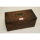 19th Century rectangular walnut tea caddy (minus interior)