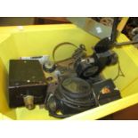 Vintage Ray film projector with accessories, together with a Pathescope camera and a vintage