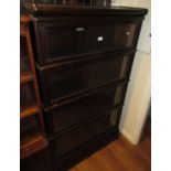Globe Wernicke oak four section bookcase with drawer to the base, 34ins wide Overall in good