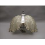 Art Deco chromium plated and frosted glass shell form light fitting No obvious chips or cracks at