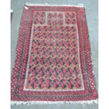 Belouch Prayer rug, 4ft 4ins x 3ft approximately (some wear) and another (badly worn)