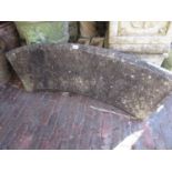 Cast concrete bow fronted garden bench
