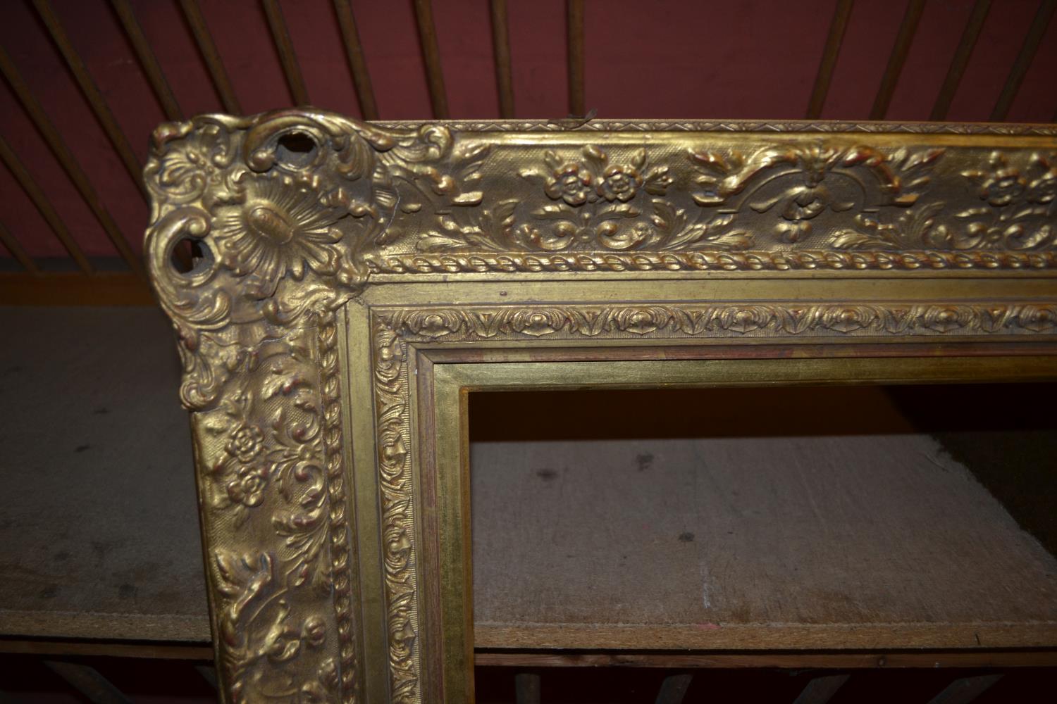 Good quality modern rectangular gilt swept picture frame, 40ins x 30ins rebate, together with four - Image 3 of 10