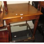 20th Century square pine lamp table on square tapering supports