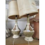 Pair of American mid 20th Century pottery table lamps