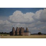 Christopher A. Hankey, oil on paper, ' Oast Houses Near Hadbury ', 7.75ins x 10.5ins, together