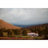 Shelagh Price, oil on canvas ' Near Swellendam ', South Africa, signed, 21ins x 33ins, gilt