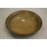 Large sycamore dairy bowl, 17ins diameter approximately together with four other various similar