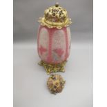 19th Century acid etched glass lamp shade with ormolu mounts Some chips as shown in photos