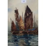 Chinese school, watercolour, Hong Kong trading boats, signed Ling, 19ins x 13ins Watercolour in good