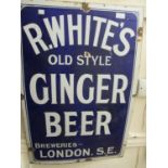 Enamel metal sign, ' R. White's Ginger Beer ' 30ins x 20ins