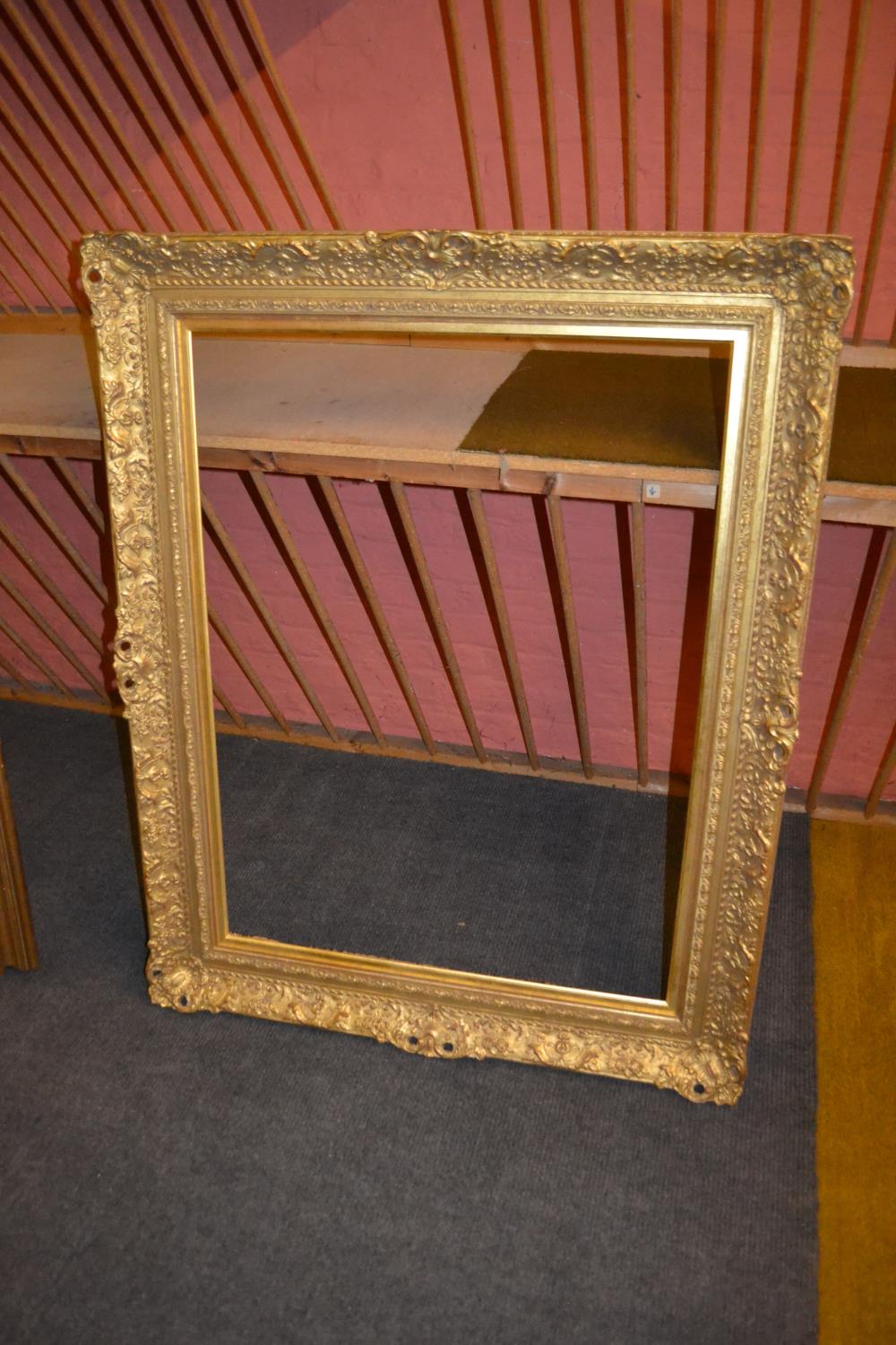 Good quality modern rectangular gilt swept picture frame, 40ins x 30ins rebate, together with four - Image 4 of 10