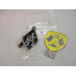 British Racing and Sports Car Club enamel car badge together with an R.A.C. chrome and enamel car