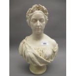 Copeland Parian bust of Queen Victoria after W. Theed, published August 1864, stamped to the reverse