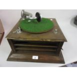 Thorens early 20th Century oak cased table top wind-up gramophone (at fault)