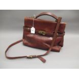 Texier ladies French tan leather handbag