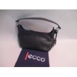 Ecco black leather handbag with chrome fittings, 11ins wide, with dust bag