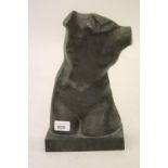 Mid 20th Century dark patinated bronze of a female torso, bearing indistinct signature, 11.5ins high
