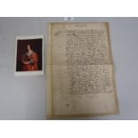 Large six page paper document, the marriage contract of Louis Belin, an official in the King of