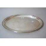 Large oval white metal 800 mark platter with shaped edge