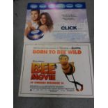 Group of four card film posters, ' Click ', ' Bee Movie ', ' Salt ' and ' Fools Gold ' (two signed)