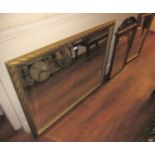 Modern rectangular gilt framed wall mirror with rope twist design frame and bevelled plate, 33ins