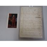 Charles I, a long one page autographed letter to his nephew Prince Rupert, signed ' Your loving