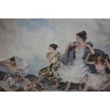Sir William Russell Flint, signed coloured print ' The Shower ', 16.25ins x 22ins, gilt framed