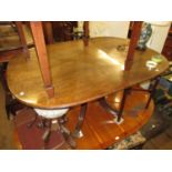 Regency mahogany rectangular breakfast table on a plain turned column support and moulded