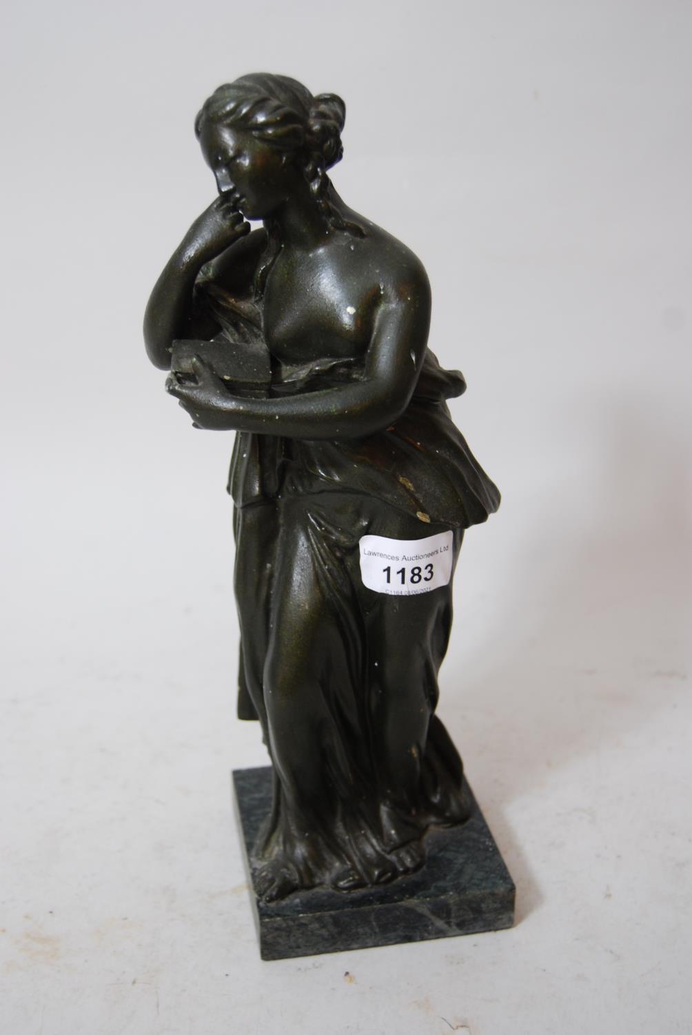 Brown patinated metal classical female figure