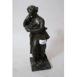 Brown patinated metal classical female figure