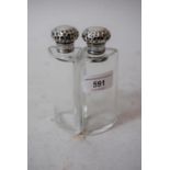 Pair of silver mounted glass perfume flasks